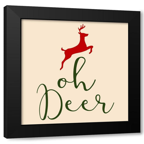 Oh Deer Black Modern Wood Framed Art Print by Phillip, Jamie