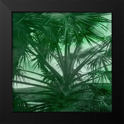 Emerald Palm Black Modern Wood Framed Art Print by Phillip, Jamie