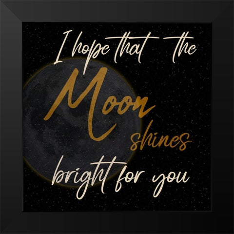 Moon Black Modern Wood Framed Art Print by Phillip, Jamie