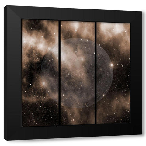 Split Moon Black Modern Wood Framed Art Print by Phillip, Jamie