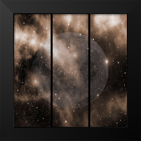 Split Moon Black Modern Wood Framed Art Print by Phillip, Jamie