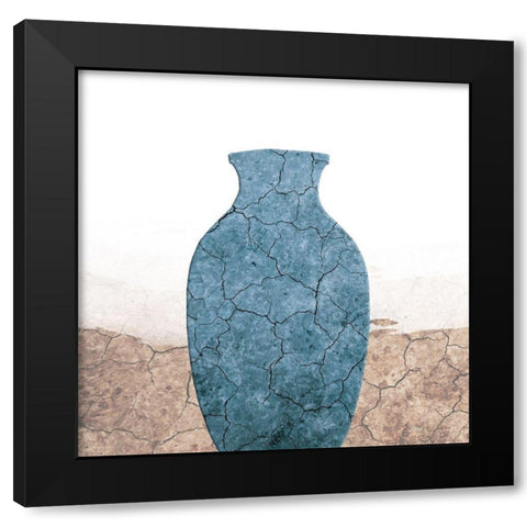 Blue Clay Black Modern Wood Framed Art Print with Double Matting by Phillip, Jamie
