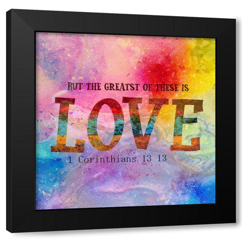 Love Black Modern Wood Framed Art Print with Double Matting by Phillip, Jamie