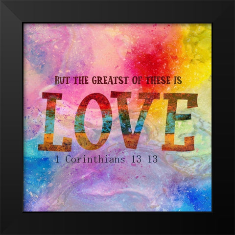 Love Black Modern Wood Framed Art Print by Phillip, Jamie