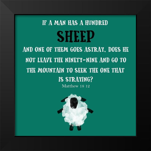 Lost Sheep Black Modern Wood Framed Art Print by Phillip, Jamie