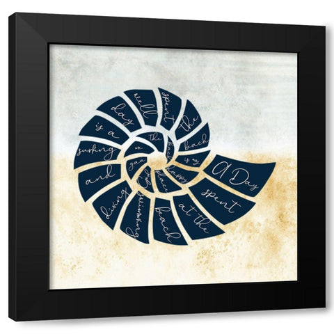 Beach Poetry Black Modern Wood Framed Art Print with Double Matting by Phillip, Jamie