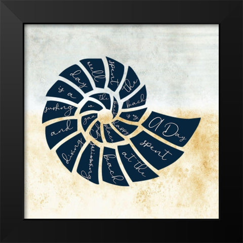 Beach Poetry Black Modern Wood Framed Art Print by Phillip, Jamie