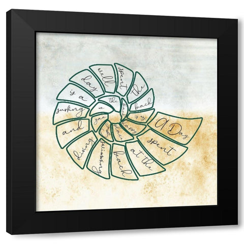 Beach Poetry 2 Black Modern Wood Framed Art Print by Phillip, Jamie