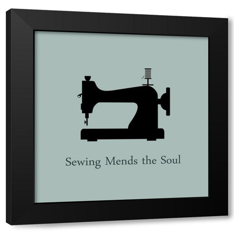 Sewing 2 Black Modern Wood Framed Art Print by Phillip, Jamie