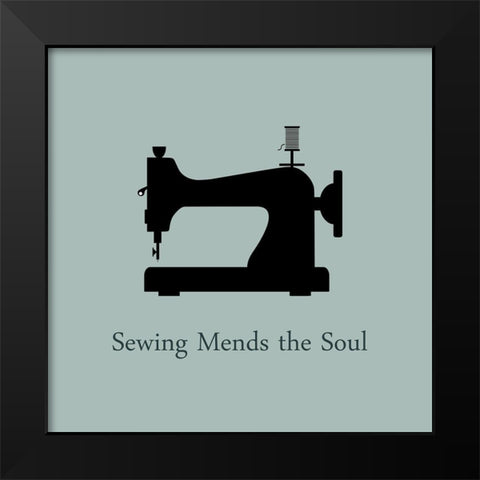 Sewing 2 Black Modern Wood Framed Art Print by Phillip, Jamie