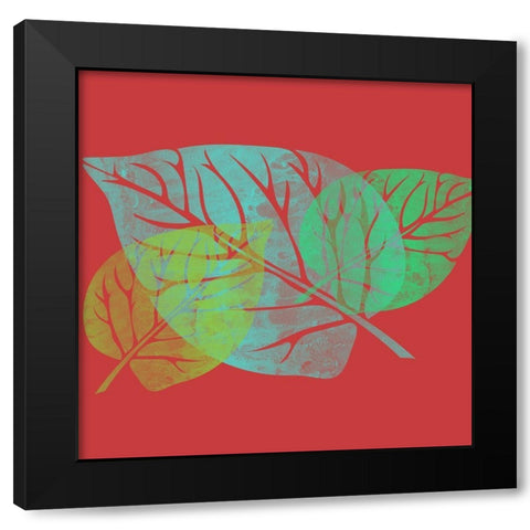 Leaves Black Modern Wood Framed Art Print by Phillip, Jamie