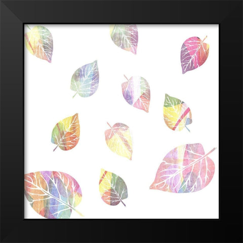 Abstract Leaves Black Modern Wood Framed Art Print by Phillip, Jamie