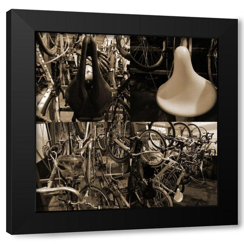 Bicycle 1 Black Modern Wood Framed Art Print with Double Matting by Phillip, Jamie