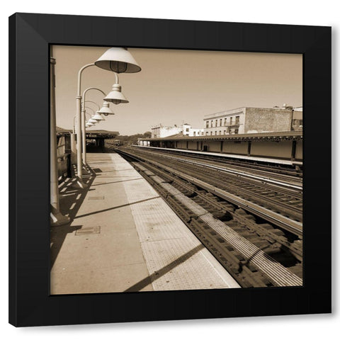 Bronx Trains 2 Black Modern Wood Framed Art Print by Phillip, Jamie