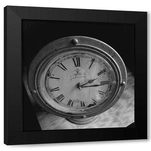 Black Clock Black Modern Wood Framed Art Print by Phillip, Jamie