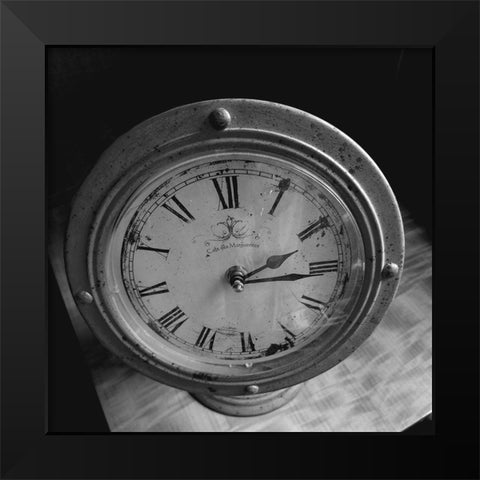 Black Clock Black Modern Wood Framed Art Print by Phillip, Jamie