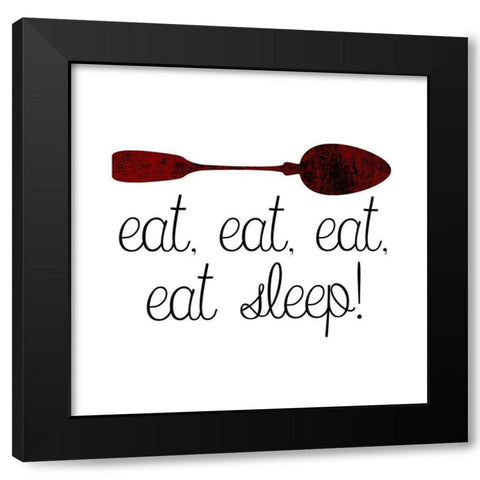 Lets Eat Black Modern Wood Framed Art Print with Double Matting by Phillip, Jamie