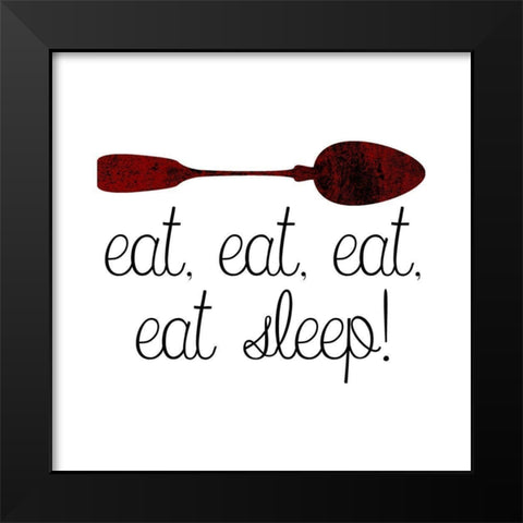 Lets Eat Black Modern Wood Framed Art Print by Phillip, Jamie