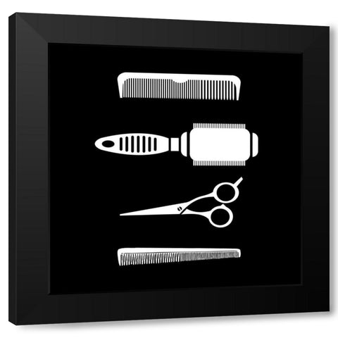 Hair Black Modern Wood Framed Art Print with Double Matting by Phillip, Jamie