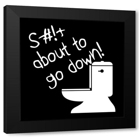 Toilet Talk 1 Black Modern Wood Framed Art Print by Phillip, Jamie