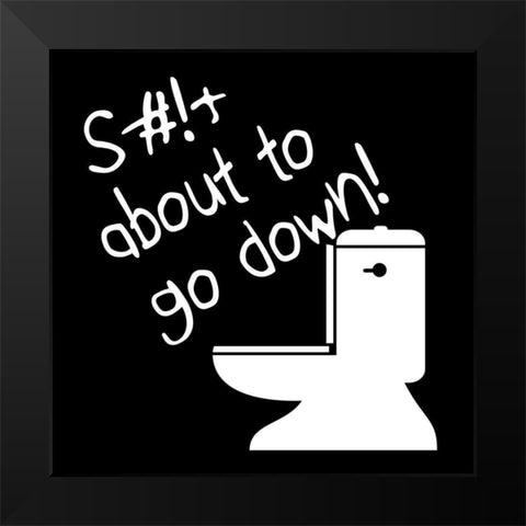 Toilet Talk 1 Black Modern Wood Framed Art Print by Phillip, Jamie
