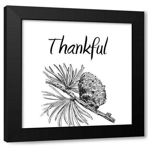 Thankful Black Modern Wood Framed Art Print by Phillip, Jamie