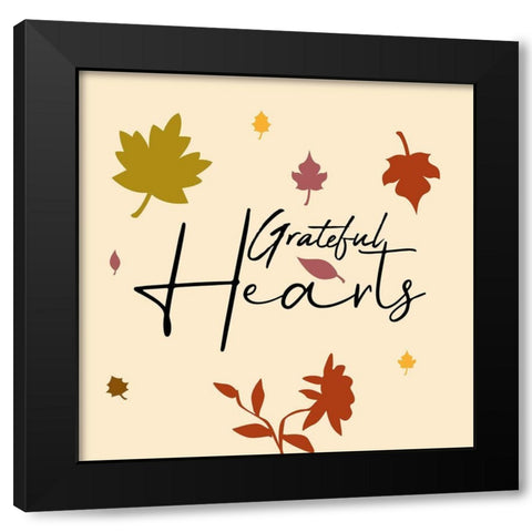 Grateful Hearts Black Modern Wood Framed Art Print by Phillip, Jamie