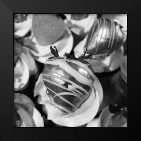 Black Cupcake 1 Black Modern Wood Framed Art Print by Phillip, Jamie
