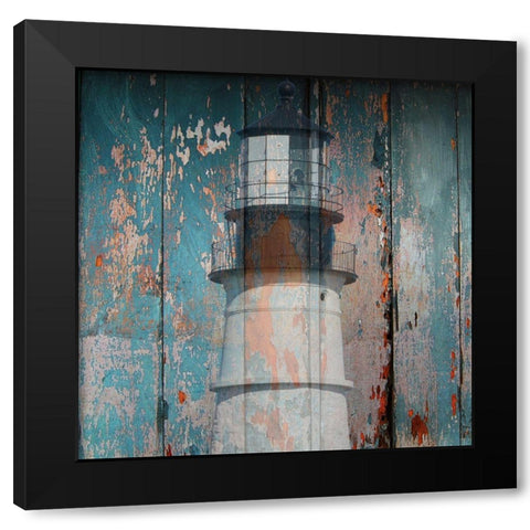 Lighthouse Black Modern Wood Framed Art Print with Double Matting by Phillip, Jamie