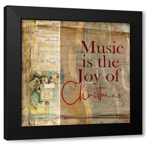 Christmas Musical 2 Black Modern Wood Framed Art Print by Phillip, Jamie