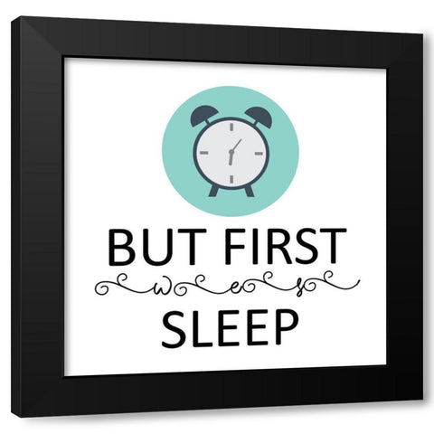 Sleep Black Modern Wood Framed Art Print by Phillip, Jamie