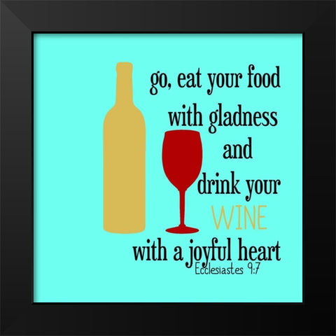 Holy Wine Black Modern Wood Framed Art Print by Phillip, Jamie