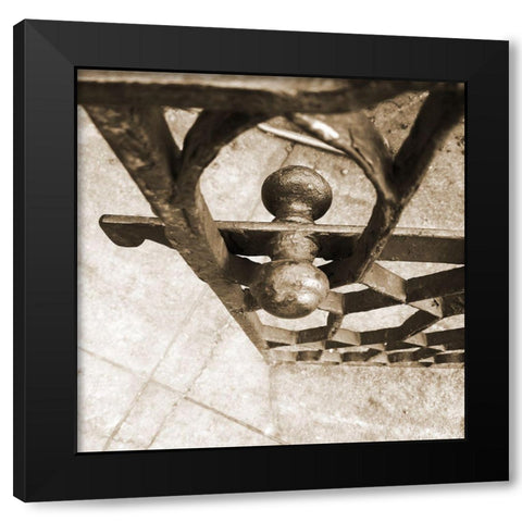Sepia Iron Gate Black Modern Wood Framed Art Print by Phillip, Jamie