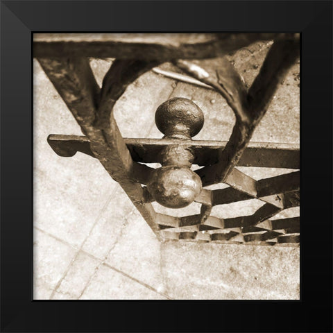 Sepia Iron Gate Black Modern Wood Framed Art Print by Phillip, Jamie
