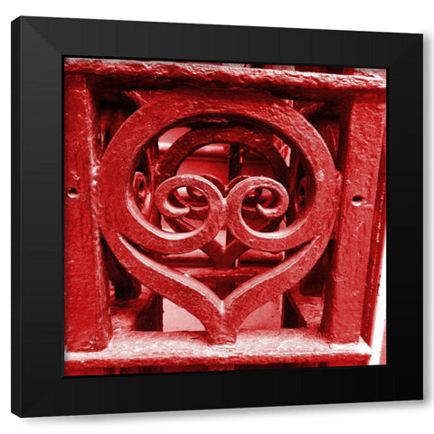 Red Iron Gate Black Modern Wood Framed Art Print with Double Matting by Phillip, Jamie