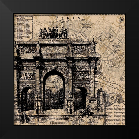 Paris 1 Black Modern Wood Framed Art Print by Phillip, Jamie