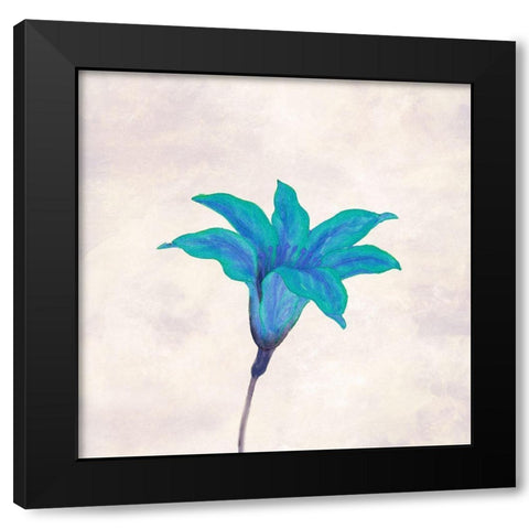 Simply Aqua Bloom 2 Black Modern Wood Framed Art Print by Phillip, Jamie