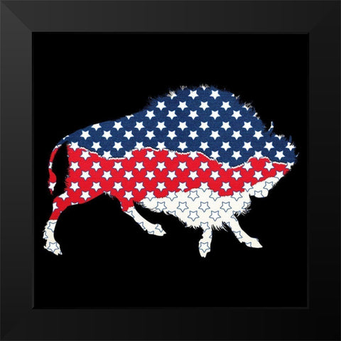 American Bison Black Modern Wood Framed Art Print by Phillip, Jamie