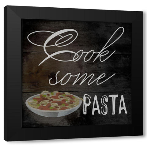 Cook Pasta Black Modern Wood Framed Art Print with Double Matting by Phillip, Jamie