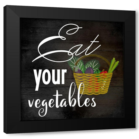 Eat Your Vegetables Black Modern Wood Framed Art Print by Phillip, Jamie