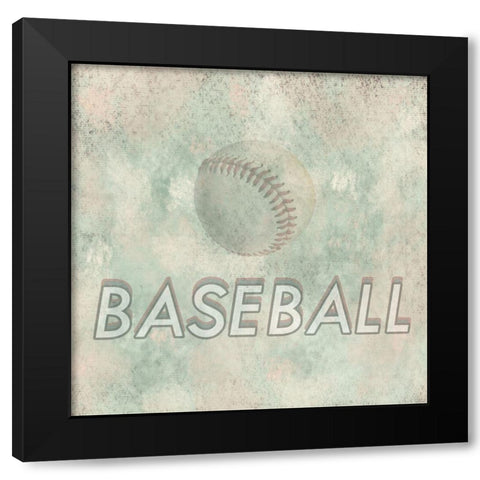 Baseball Black Modern Wood Framed Art Print with Double Matting by Phillip, Jamie