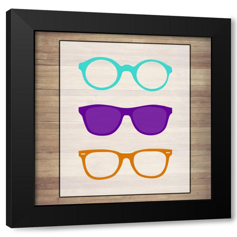 Eye Glasses 3 Black Modern Wood Framed Art Print by Phillip, Jamie