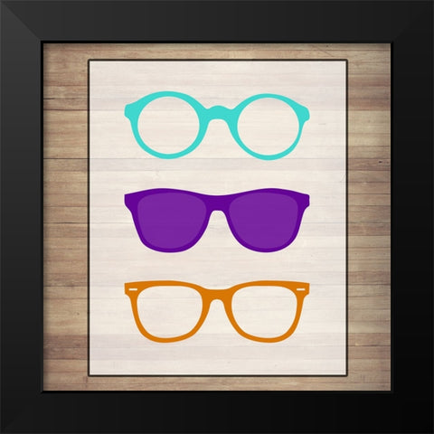 Eye Glasses 3 Black Modern Wood Framed Art Print by Phillip, Jamie