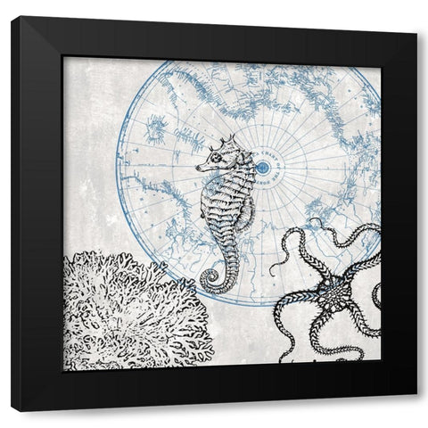 Sea Creatures Black Modern Wood Framed Art Print with Double Matting by Phillip, Jamie