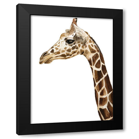 Giraffe Black Modern Wood Framed Art Print with Double Matting by Urban Road