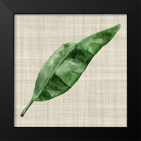 Green Leaf Black Modern Wood Framed Art Print by Urban Road