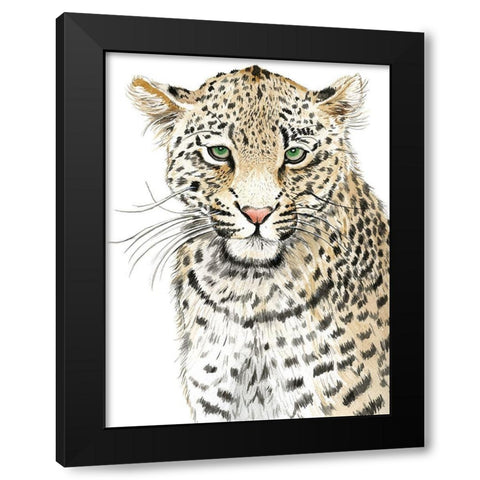 Leopard (Never Changes its Spots) Black Modern Wood Framed Art Print with Double Matting by Urban Road