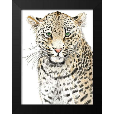 Leopard (Never Changes its Spots) Black Modern Wood Framed Art Print by Urban Road