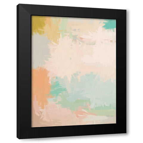 Pastel Palms Black Modern Wood Framed Art Print with Double Matting by Urban Road