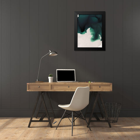 Swell Emerald Black Modern Wood Framed Art Print by Urban Road